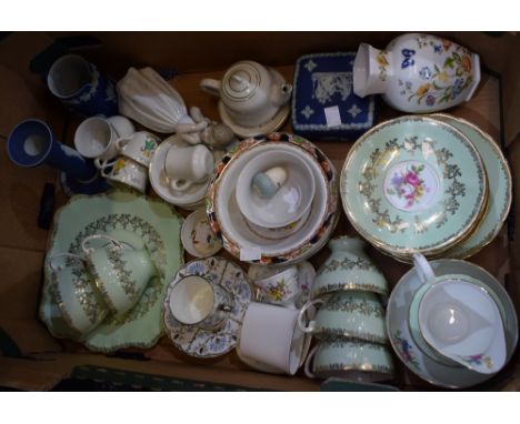 Ceramics - a Lladro figure, of a young girl; a Royal Standard part tea service; a child's part tea service, c.1920; an Aynsle