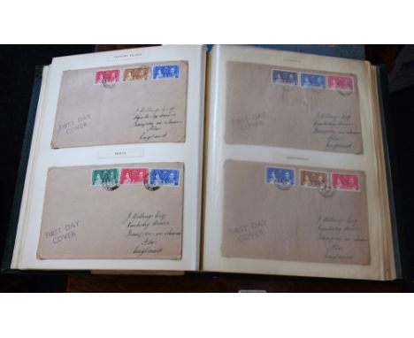 Stamps - GVI coronation First Day Cover collection, other covers, Antigua- Virgin Islands including Hong Kong, 59 covers 