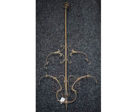 A '19th century' brass two branch ceiling light