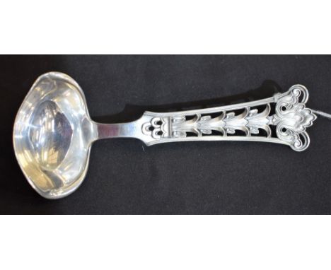 A Norwegian silver double-lipped sauce ladle, maker NM, .830 standard