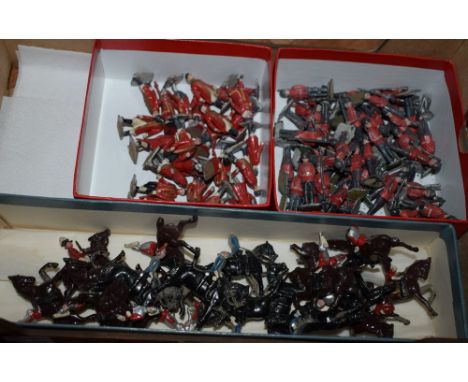 Hollow Cast Metal Figures - an extensive late 1940's/early 50's small scale Trooping The Colours/Coronation procession, inclu