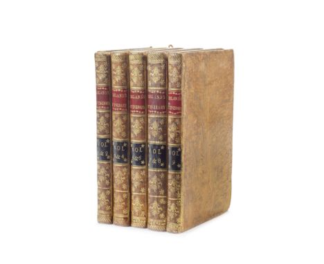 LELAND (JOHN)The Itinerary of John Leland the Antiquary, 9 vol. in 5, FIRST EDITION,  engraved folding plate in volume 8, eng