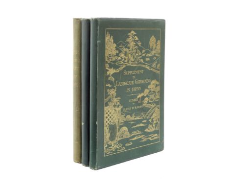 CONDER (JOSIAH)Landscape Gardening in Japan, 2 vol. including Supplement, FIRST EDITION,  volume 1 with 37 plates (12 tinted 