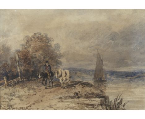 David Cox Snr. O.W.S. (British, 1783-1859)A towpath and travellerSigned and dated 'David Cox 1836' (lower left) Watercolour 1