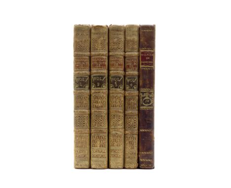 WALPOLE (HORACE)Anecdotes of Painting in England, 5 vol. including A Catalogue of Engravers,,  vol. 1-3 and 5 (Catalogue) sec