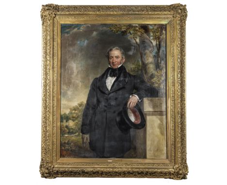 John Wood (British, 1801-1870)A portrait of John Arkwright, aged 58, standing, three-quarter-length, within the woodland of H