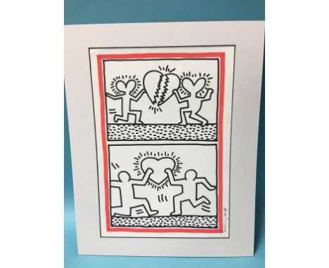 Untitled, felt tip on paper, bears signature K. Haring and tag, dated 84, 29cm x 41cm, with certificate of authentication 