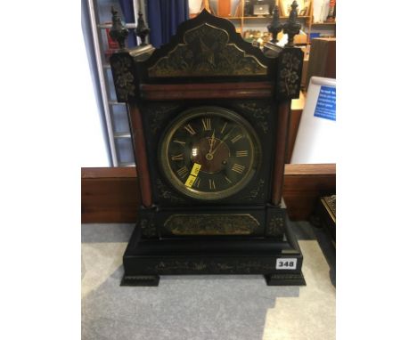 A Victorian slate mantel clock