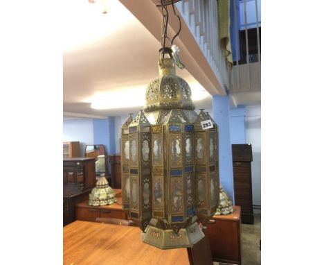 Single brass light shade, 50cm