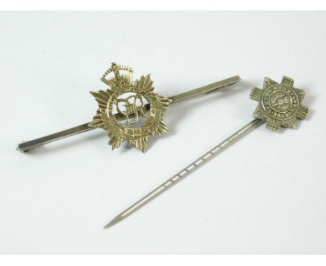 SWEETHEART PIN ETC. A silver Royal Army Service Corps sweetheart pin & a Scots Guards stick pin.  Please note that all items 