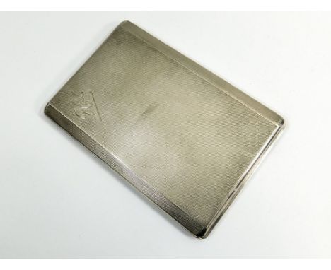CIGARETTE CASE. An Art Deco engine turned silver cigarette case. London 1936. Approx. 174g. (5.6 t.oz.)  Please note that all