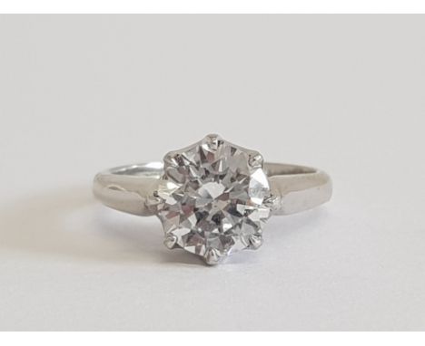 9CT WHITE GOLD CUBIC ZIRCONIA SOLITAIRE RING SIZE G 3.4G