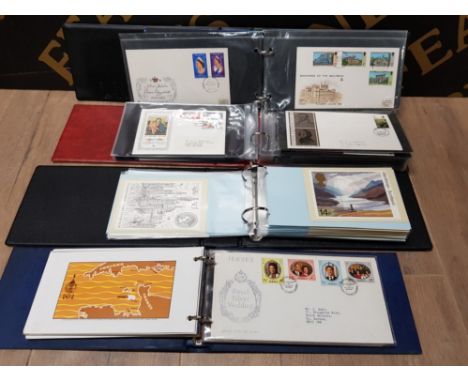 JERSEY POST OFFICE DEFINITIVE ISSUE 1976 STAMP ALBUM FIRST DAY COVERS AND POSTCARDS