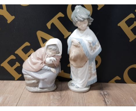 2 NAO BY LLADRO FIGURES TO INCLUDE A SPANISH LADY WITH SOMBRERO PLUS ONE OTHER