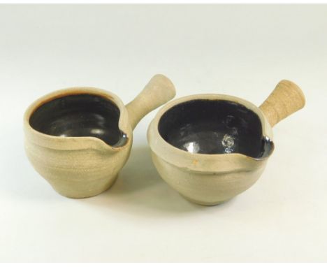 LEACH STANDARD WARE Two Leach Pottery sauce or gravy boats. Both marked.