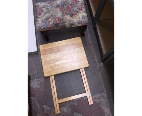 A FOLDING TABLE AND A STOOL