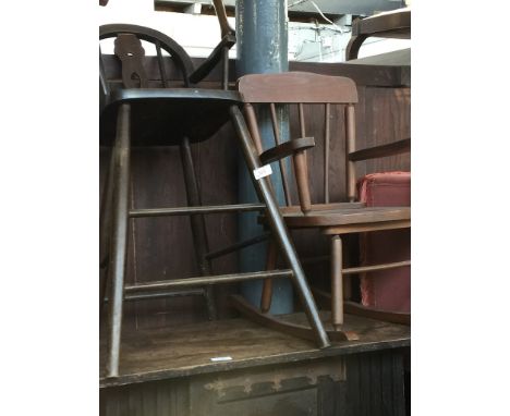 CHILDS ROCKER AND STOOL