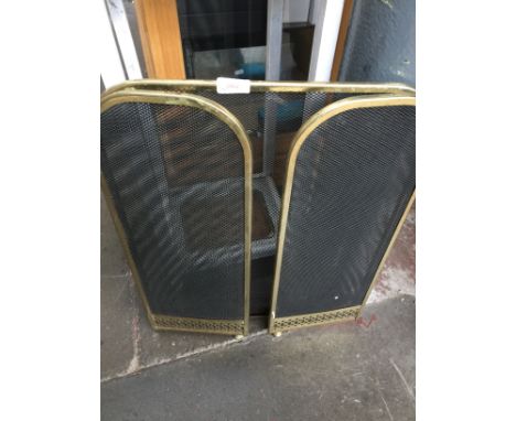 A BRASS FIRE SCREEN