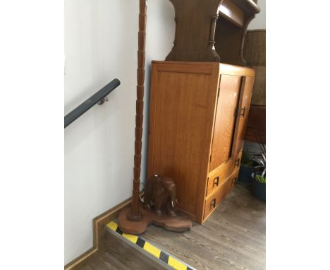 A CARVED ELEPHANT STANDARD LAMP    H153CM