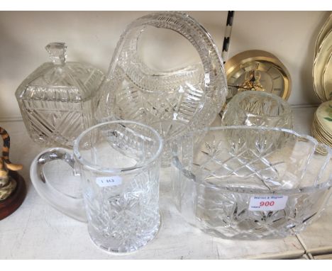 GLASSWARE AND A CLOCK