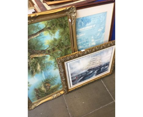 VARIOUS OIL PAINTINGS AND PRINTS   T4