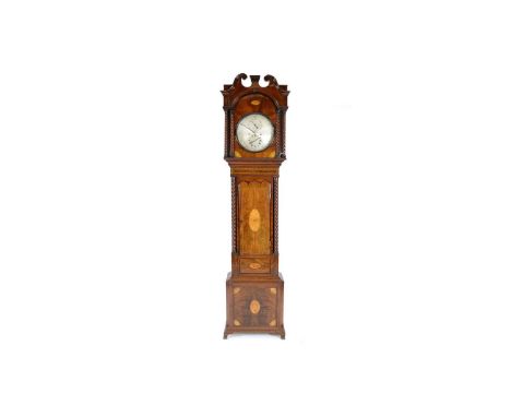 A 19th Century inlaid mahogany striking domestic longcase regulator, the circular silvered arabic dial with subsidiary second