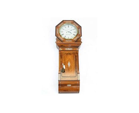 L. Frederick, Cork Street, W/Hampton: a large and impressive Victorian rosewood and mother-of-pearl inlaid wall clock, with c