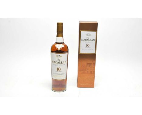 The Macallan Highland Single Malt Scotch Whisky, 10 years old, exclusively matures in selected sherry oak casks from Jerez, S