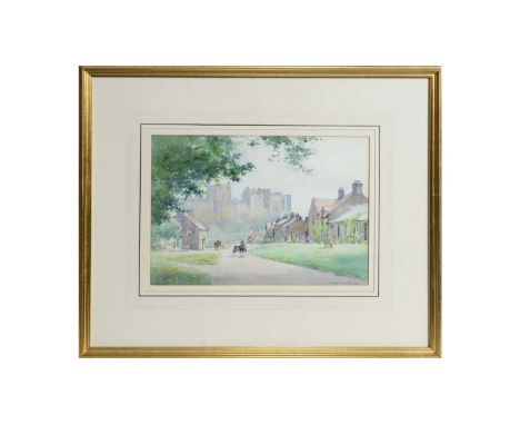 Frank Watson Wood(1862-1953)Bamburgh Castle,signed and dated 1934,watercolour,25 x 36cms, framed.Provenance: MacDonald Fine A