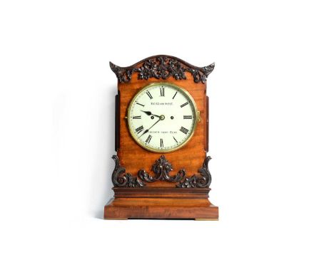 Reid & Son, Newcastle upon Tyne: a Victorian mahogany bracket clock, the painted roman dial with two train fusee movement, th