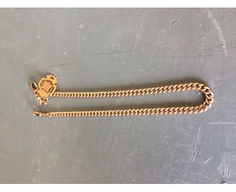 9 carat gold Albert chain with pendant, 54g