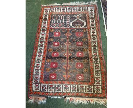 2 Indian chain stitch rugs, both 152x90cm & a Caucasian rug 130x82cm (3)