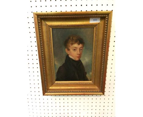 C19th English School, "Portrait of a Young Man", oil on canvas together with colour print After Sir William Russell Flint "Re