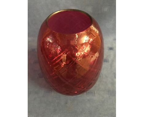 Ruby glass lamp shade, 20cmH