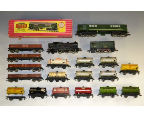 Hornby Dublo - a three rail Diesel 6-0-6 Co-Bo locomotive, BR green livery, No D 5702, boxed;  a 0-6-2 tank locomotive, BR bl