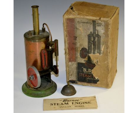 A Burnac Vulcan model vertical steam engine,  boxed