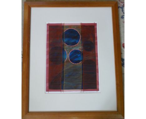 Abstract lithograph print entitled 'Requiescience 4' and signed in pencil 'Ford' Anita Ford (b.1948) 59 cm x 70 cm