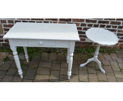 Painted Victorian side table and painted tripod table