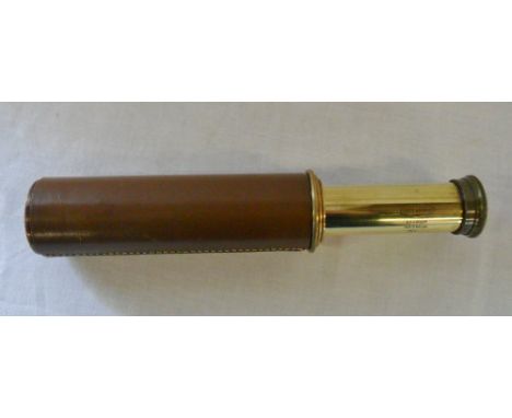 19th Century 'Britannic 15x' 3 draw leather telescope by Broadhurst Clarkson
