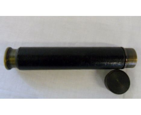 Early 19th Century 'Hawk 18x' 3 draw leather and gunmetal telescope by Broadhurst Clarkson