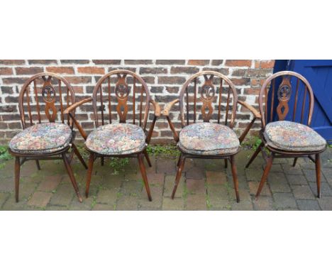 4 Ercol Prince of Wales feather chairs including 2 carvers