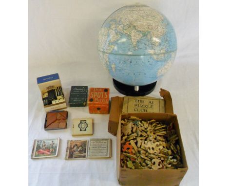 Various vintage puzzle games inc A1 puzzle club, The spots puzzle and Anchor Puzzle & globe