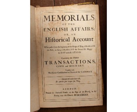 [Whitelocke (Sir Bulstrode)] Memorials of the English Affairs: or, an Historical Account of what passed from the beginning of