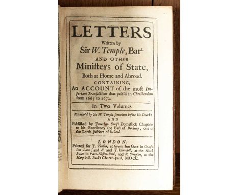 Letters written by Sir W. Temple, Bart. and other Ministers of State, Both at Home or Abroad, London: published by Jonathan S