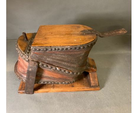A large Vintage Bellows in oak and leather