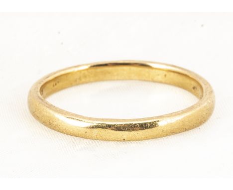 A 22ct gold wedding band, of D shape, ring size X 1/2, 2.9mm wide, 6g 