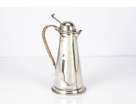 An Arts &amp; Crafts period silver hot water jug by Frank Rowland Snow &amp; Robert Ashworth, 24.5cm high,, 19.97 ozt, conica