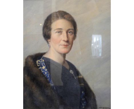 Henry Wykes (Australian/British, 1874-1964) Portrait of a lady wearing a diamond brooch Signed and dated 1931, oil, 58cm x 48