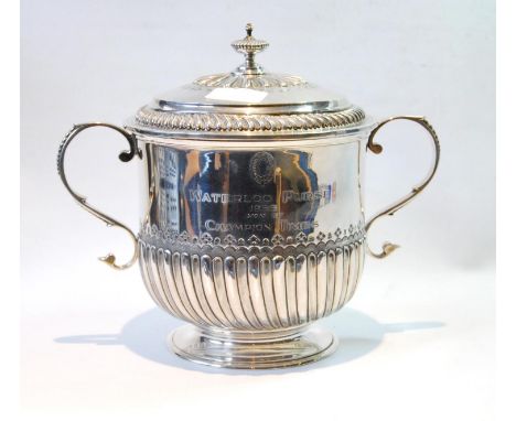 Silver caudle cup and cover of late 17th century style, 'Waterloo Meeting 1956', by CS Harris & Co., 1913, 24cm high, 1140g o