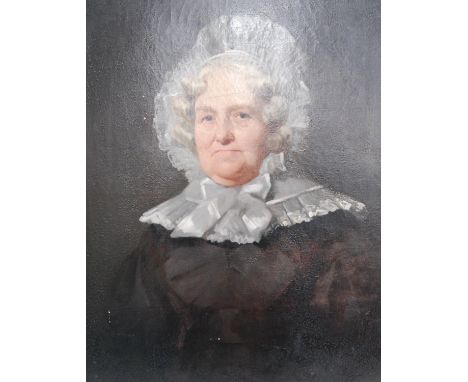 19th Century British School Portrait of a maid Oil on canvas, 75cm x 62cm.